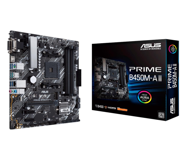 ASUS Płyta główna PRIME B450M-A II AM4 DDR4 HDMI/DVI/DSUB/M.2 mATX - 629851 - zdjęcie